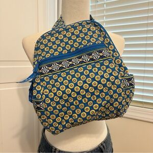 Vera Bradley Blue and Yellow Patterned Women's mini Backpack